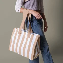 Gift Campaign Borsa grande in cotone riciclato con righe verticali> Shopper In Cotone Personalizzate