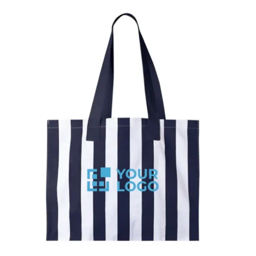 Gift Campaign Borsa grande in cotone riciclato con righe verticali> Shopper In Cotone Personalizzate