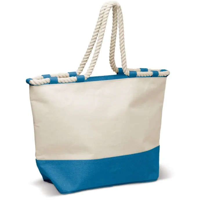 Gift Campaign Borsa in canvas da 380g/m2 con base colorata e manici in corda> Borse Per La Spesa