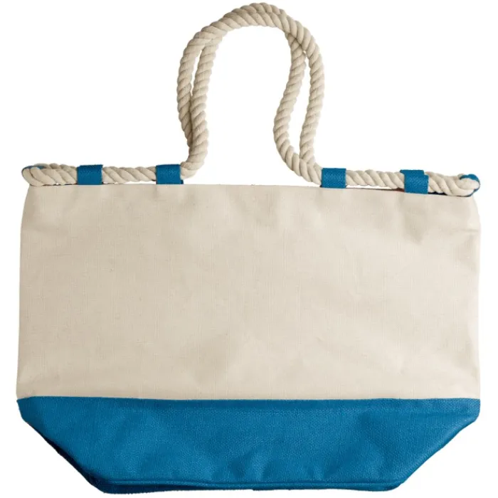 Gift Campaign Borsa in canvas da 380g/m2 con base colorata e manici in corda> Borse Per La Spesa