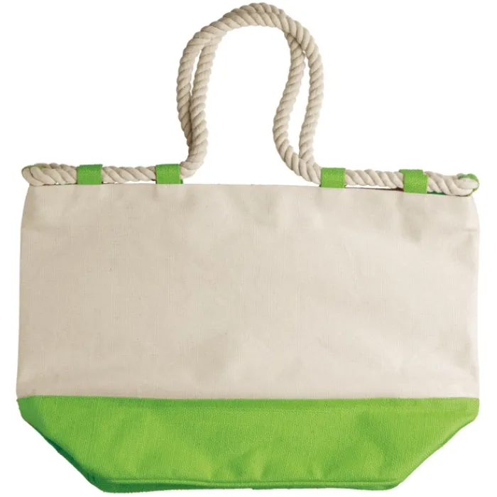 Gift Campaign Borsa in canvas da 380g/m2 con base colorata e manici in corda> Borse Per La Spesa