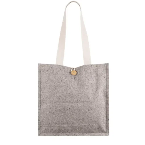 Gift Campaign Borsa in cotone effetto mélange con bottone di chiusura> Shopper In Cotone Personalizzate