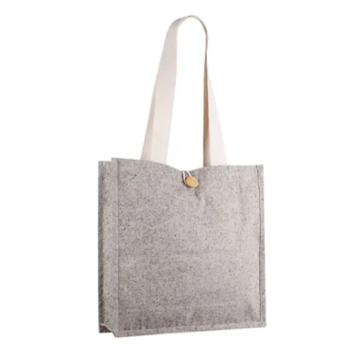 Gift Campaign Borsa in cotone effetto mélange con bottone di chiusura> Shopper In Cotone Personalizzate