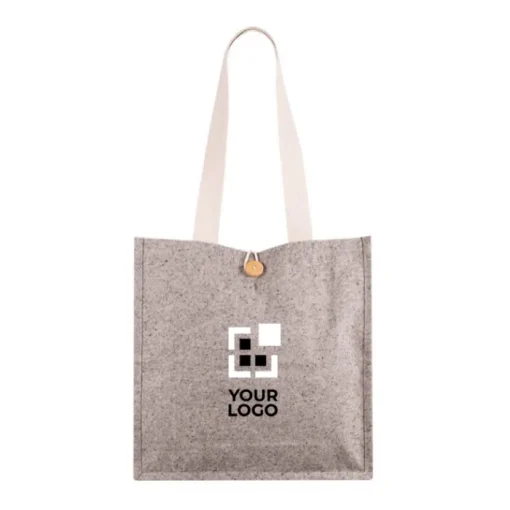 Gift Campaign Borsa in cotone effetto mélange con bottone di chiusura> Shopper In Cotone Personalizzate