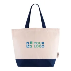 Gift Campaign Borsa in cotone riciclato con base e manici colorati da 320 g/m2></noscript> Shopper In Cotone Personalizzate