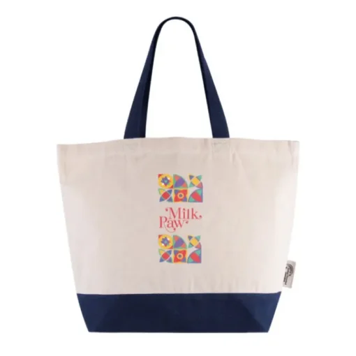 Gift Campaign Borsa in cotone riciclato con base e manici colorati da 320 g/m2> Shopper In Cotone Personalizzate