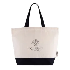 Gift Campaign Borsa in cotone riciclato con base e manici colorati da 320 g/m2></noscript> Shopper In Cotone Personalizzate