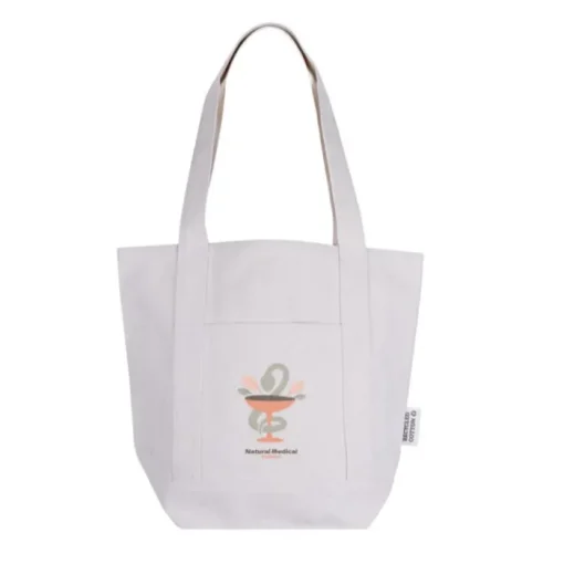 Gift Campaign Borsa in cotone riciclato con tasca esterna laterale> Shopper In Cotone Personalizzate