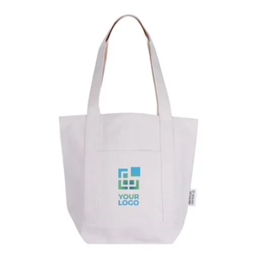 Gift Campaign Borsa in cotone riciclato con tasca esterna laterale> Shopper In Cotone Personalizzate