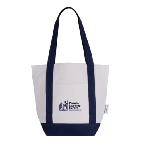 Gift Campaign Borsa in cotone riciclato con tasca esterna laterale> Shopper In Cotone Personalizzate