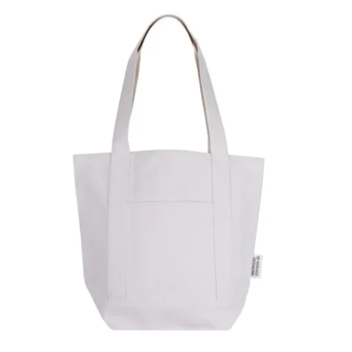 Gift Campaign Borsa in cotone riciclato con tasca esterna laterale> Shopper In Cotone Personalizzate