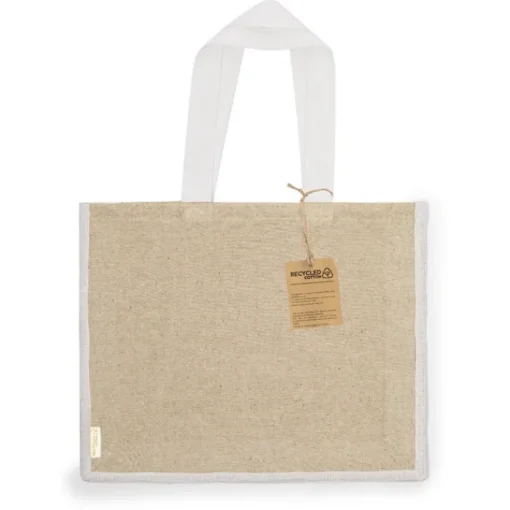 Gift Campaign Borsa in cotone riciclato e iuta con manici lunghi 140g/m2.> Borse Per La Spesa