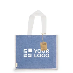 Gift Campaign Borsa in cotone riciclato e iuta con manici lunghi 140g/m2.></noscript> Borse Per La Spesa