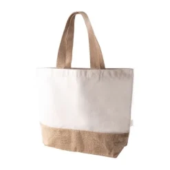 Gift Campaign Borsa in cotone riciclato da 320 g/m2 con base e manici in iuta> Borse Per La Spesa|Borse In Juta