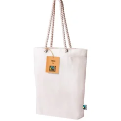 Gift Campaign Borsa in cotone riciclato Fairtrade con manici lunghi in corda 280g/m2> Shopper In Cotone Personalizzate