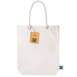 Gift Campaign Borsa in cotone riciclato Fairtrade con manici lunghi in corda 280g/m2></noscript> Shopper In Cotone Personalizzate