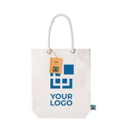 Gift Campaign Borsa in cotone riciclato Fairtrade con manici lunghi in corda 280g/m2></noscript> Shopper In Cotone Personalizzate