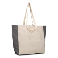 Gift Campaign Borsa in cotone riciclato naturale con soffietto colorato 190 g/m2> Borse Per La Spesa|Shopper In Cotone Personalizzate
