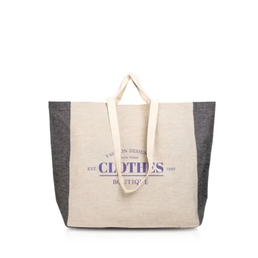Gift Campaign Borsa in cotone riciclato naturale con soffietto colorato 190 g/m2> Borse Per La Spesa|Shopper In Cotone Personalizzate