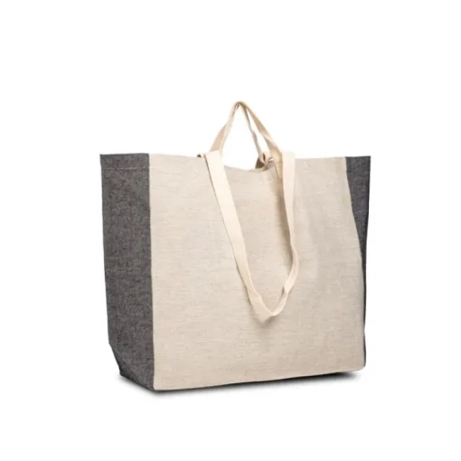Gift Campaign Borsa in cotone riciclato naturale con soffietto colorato 190 g/m2> Borse Per La Spesa|Shopper In Cotone Personalizzate