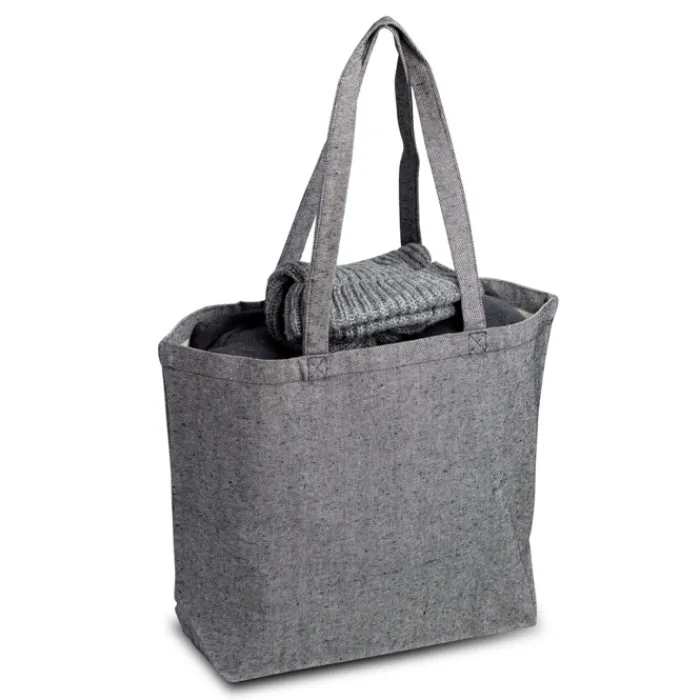 Gift Campaign Borsa in cotone riciclato con effetto mélange e soffietto 280 g/m2> Borse Per La Spesa|Shopper In Cotone Personalizzate