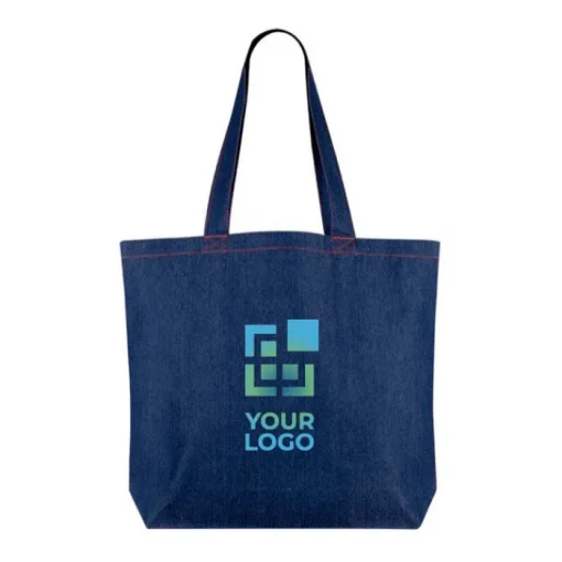 Gift Campaign Borsa in denim riciclato personalizzabile con manici lunghi 280 g/m2> Shopper In Cotone Personalizzate