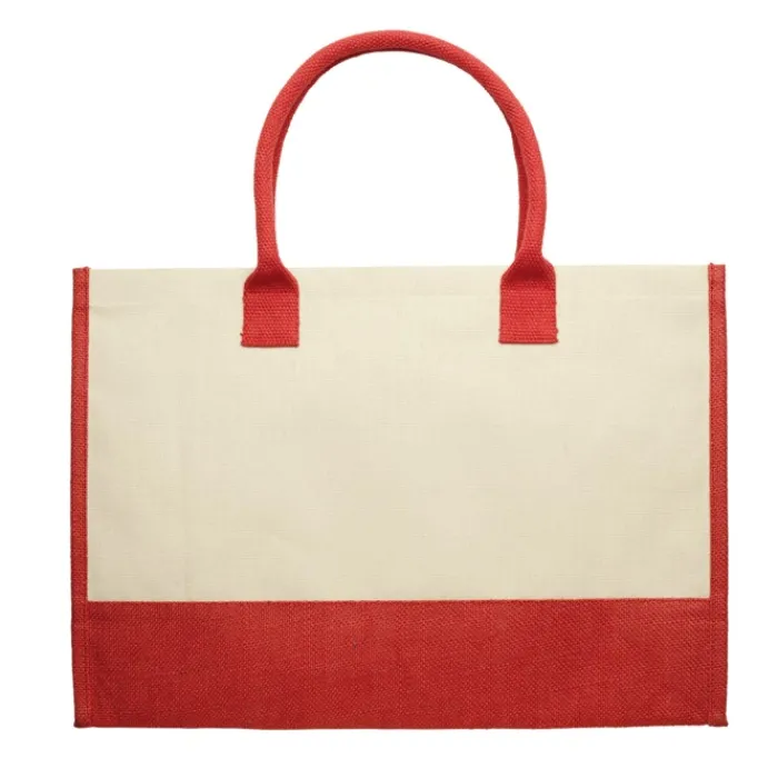Gift Campaign Borsa in iuta da 340g/m2 e tela da 280g/m2 con manici corti in cotone> Borse Per La Spesa|Borse In Juta
