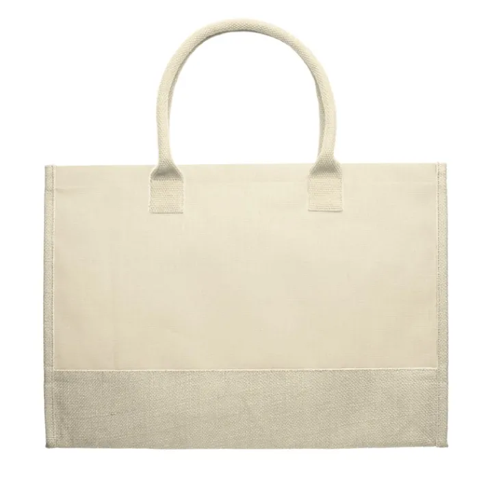 Gift Campaign Borsa in iuta da 340g/m2 e tela da 280g/m2 con manici corti in cotone> Borse Per La Spesa|Borse In Juta