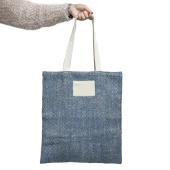 Gift Campaign Borsa in juta con manici in cotone e tessuto con motivo a zig-zag></noscript> Borse In Juta