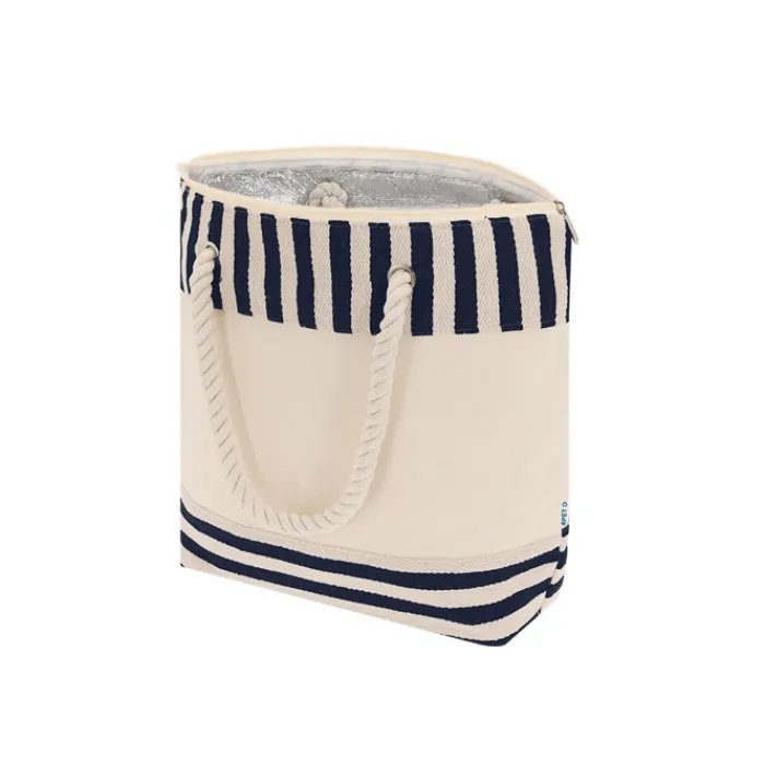 Gift Campaign Borsa in RPET con interno in alluminio e motivo a righe> Borse Termiche