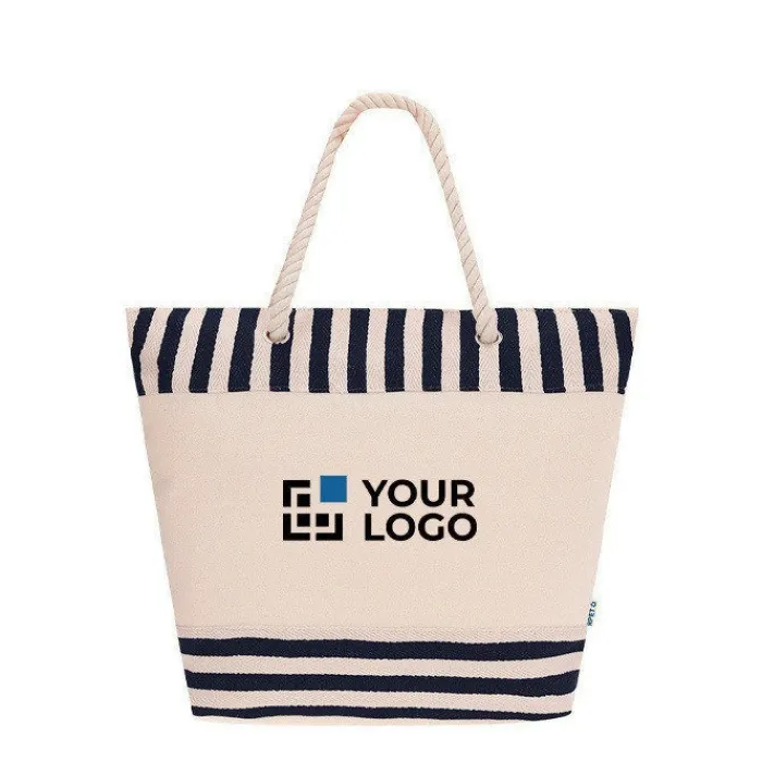 Gift Campaign Borsa in RPET con interno in alluminio e motivo a righe> Borse Termiche