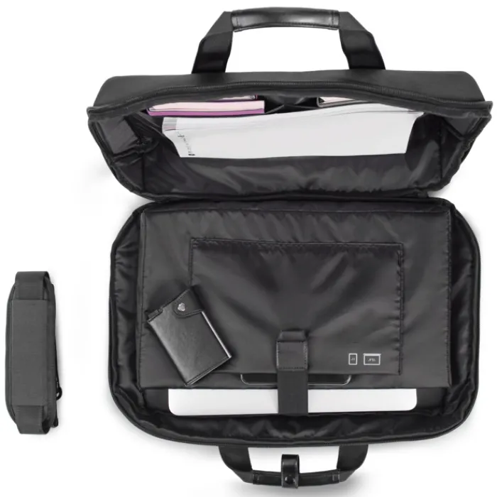 Gift Campaign Borsa in r-PET con tracolla regolabile e tasca imbottita per pc 17”> Borse Porta Pc