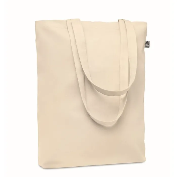 Gift Campaign Borsa in tela organica con logo con soffietto 270 g/m2 Eco Strong> Tote Bag Personalizzate|Shopper In Cotone Personalizzate