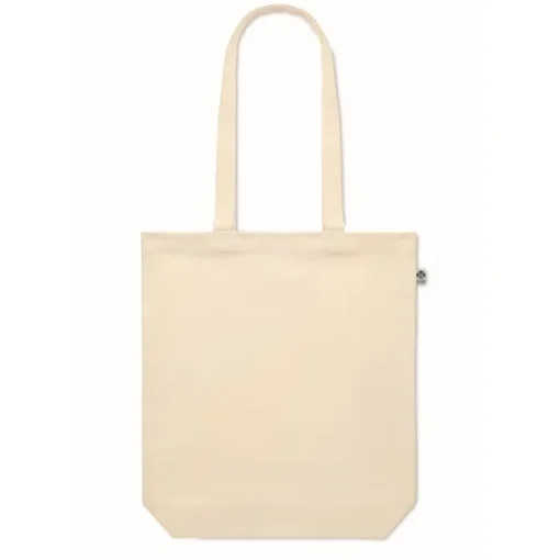 Gift Campaign Borsa in tela organica con logo con soffietto 270 g/m2 Eco Strong> Tote Bag Personalizzate|Shopper In Cotone Personalizzate