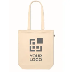 Gift Campaign Borsa in tela organica con logo con soffietto 270 g/m2 Eco Strong></noscript> Tote Bag Personalizzate|Shopper In Cotone Personalizzate