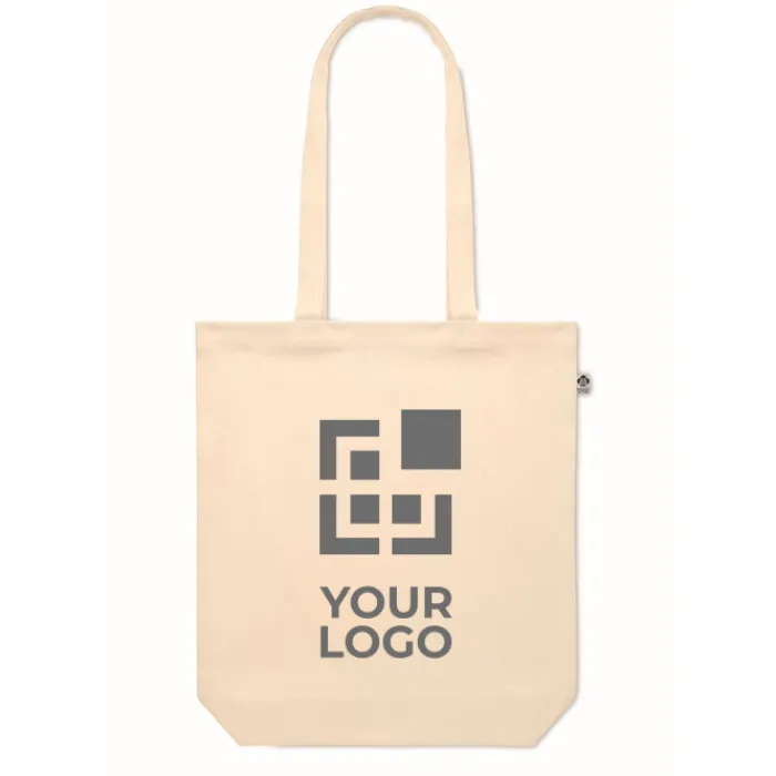 Gift Campaign Borsa in tela organica con logo con soffietto 270 g/m2 Eco Strong> Tote Bag Personalizzate|Shopper In Cotone Personalizzate