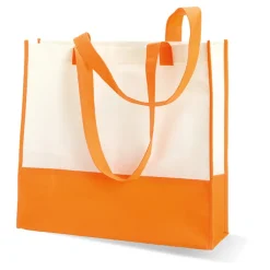Gift Campaign Borsa in TNT personalizzata con fondo e manici colorati 80 g/m2 Vibe> Shopper Tnt|Borse Di Tela Personalizzate