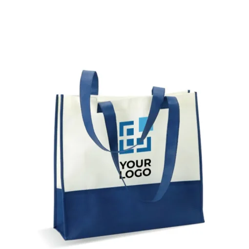 Gift Campaign Borsa in TNT personalizzata con fondo e manici colorati 80 g/m2 Vibe> Shopper Tnt|Borse Di Tela Personalizzate
