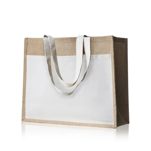 Gift Campaign Borsa mare di juta personalizzata con tasca frontale in cotone da 265 g/m2> Borse In Juta