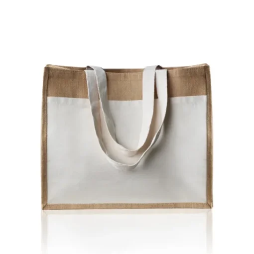 Gift Campaign Borsa mare di juta personalizzata con tasca frontale in cotone da 265 g/m2> Borse In Juta