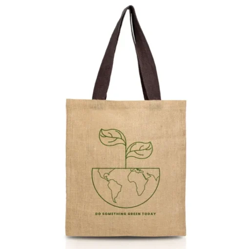 Gift Campaign Borsa per la spesa in juta con manici in cotone colorati 265 g/m2> Borse In Juta