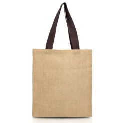 Gift Campaign Borsa per la spesa in juta con manici in cotone colorati 265 g/m2> Borse In Juta