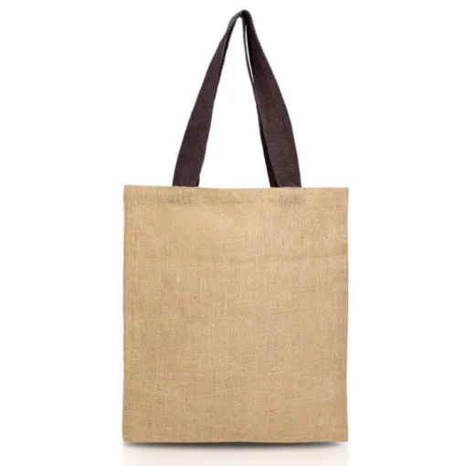 Gift Campaign Borsa per la spesa in juta con manici in cotone colorati 265 g/m2> Borse In Juta