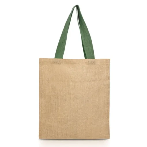 Gift Campaign Borsa per la spesa in juta con manici in cotone colorati 265 g/m2> Borse In Juta