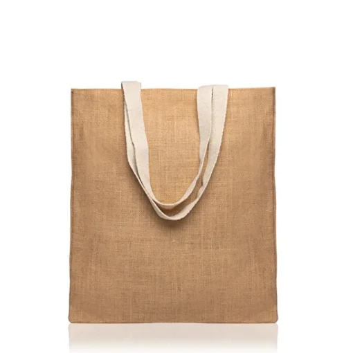Gift Campaign Borsa per la spesa in juta con manici in cotone colorati 265 g/m2> Borse In Juta