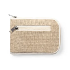 Gift Campaign Borsa pieghevole chiusura a cerniera con dettagli in juta 110 g/m2 Jute> Tote Bag Personalizzate|Shopper In Cotone Personalizzate