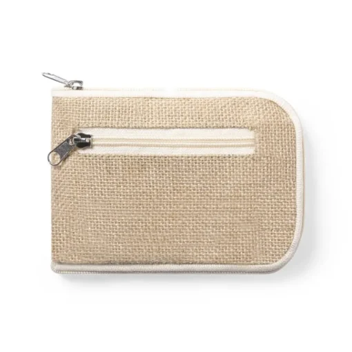 Gift Campaign Borsa pieghevole chiusura a cerniera con dettagli in juta 110 g/m2 Jute> Tote Bag Personalizzate|Shopper In Cotone Personalizzate