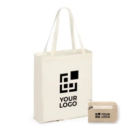 Gift Campaign Borsa pieghevole chiusura a cerniera con dettagli in juta 110 g/m2 Jute></noscript> Tote Bag Personalizzate|Shopper In Cotone Personalizzate