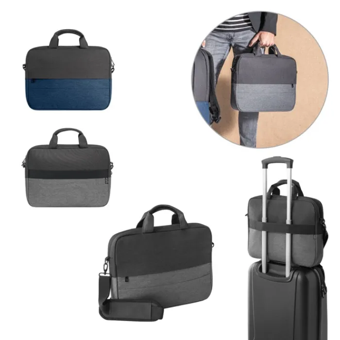 Gift Campaign Borsa porta pc 15'' in poliestere riciclato con fascia per il trolley> Borse Porta Pc