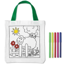 Gift Campaign Borsa shopper colorabile con 5 pennarelli in cotone 200 g/m2 Canvas> Regali Per Bambini|Matite Colorate